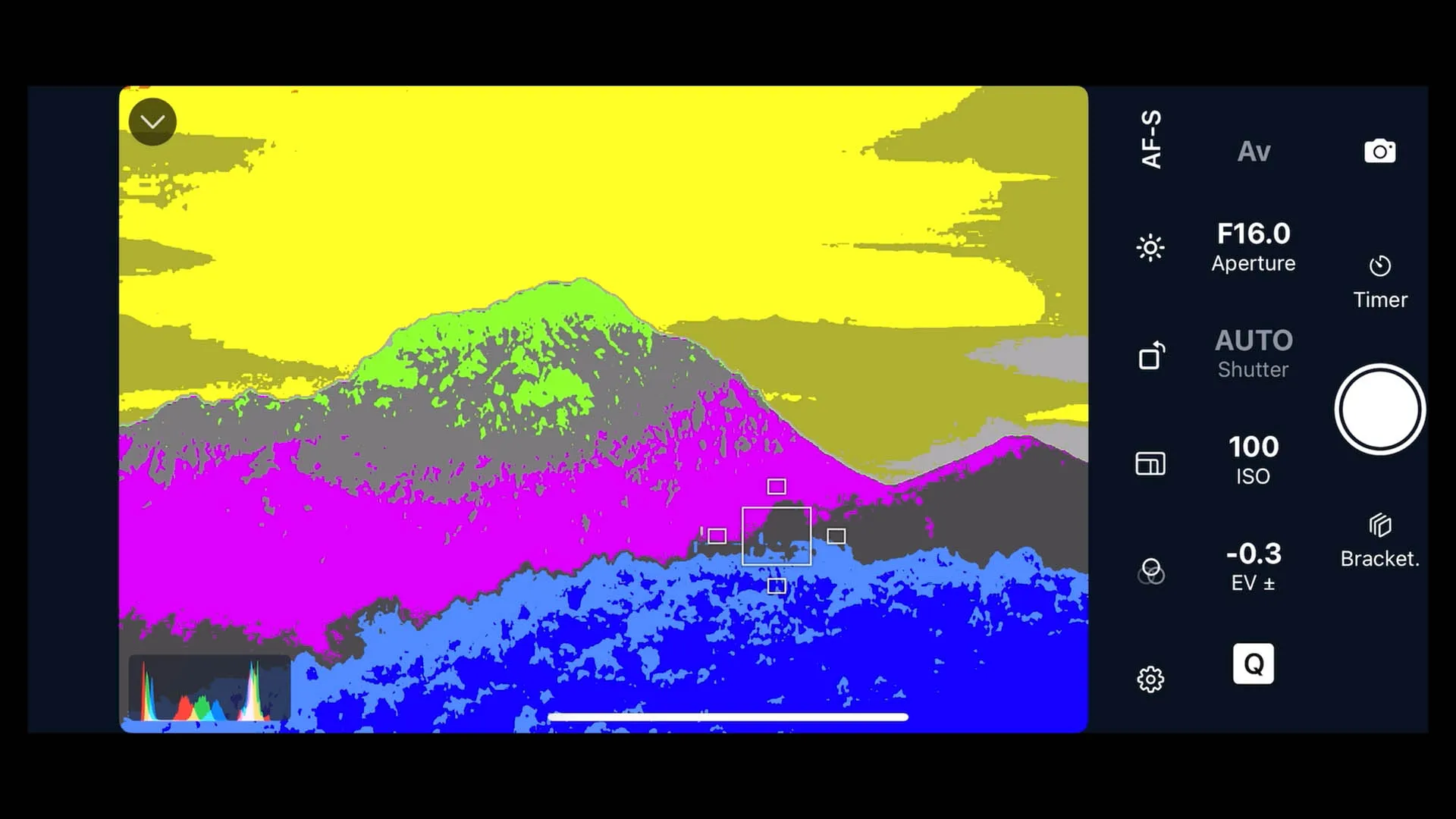 False Color shown on Shutter+