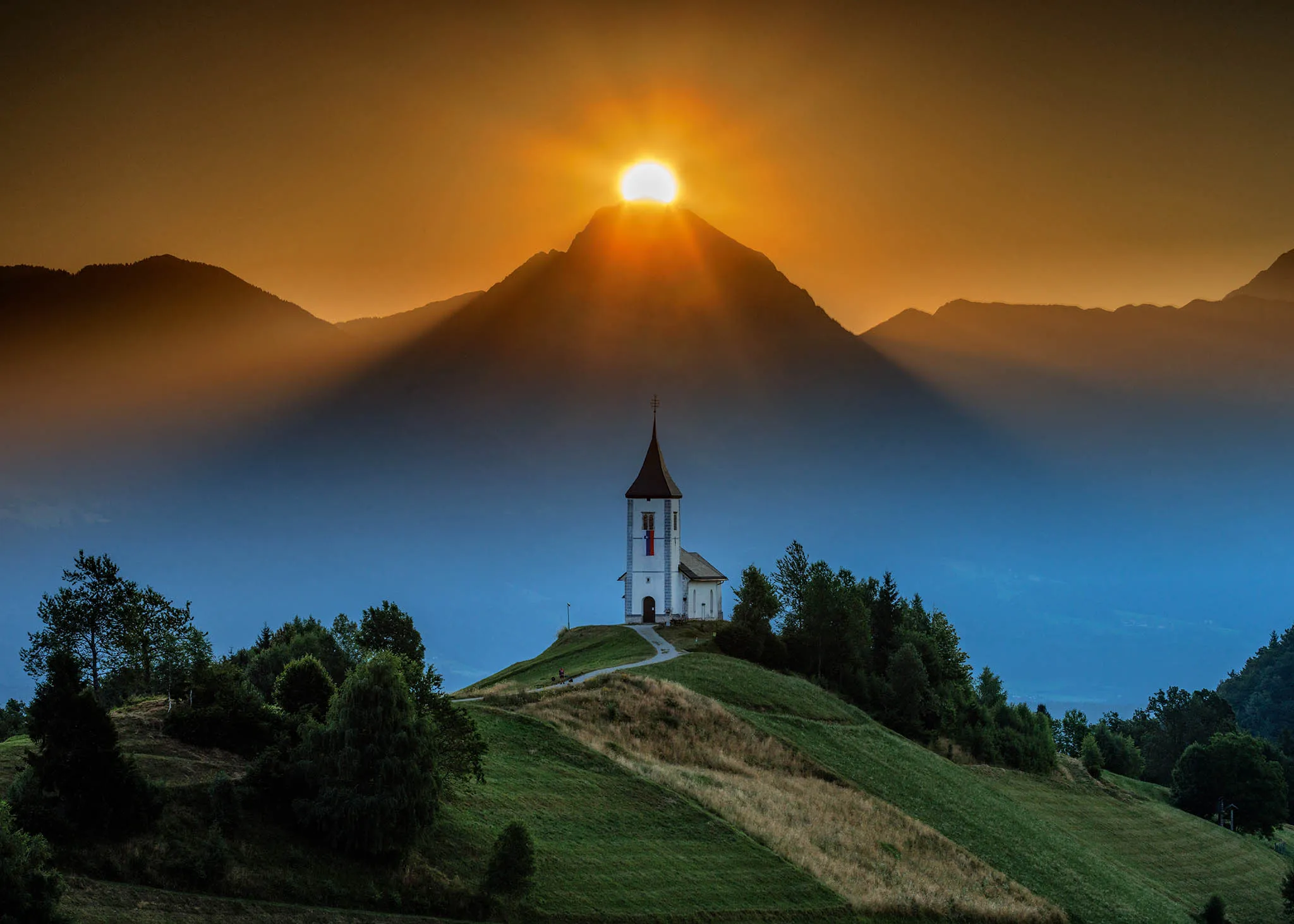 Sunrise over mountain peak