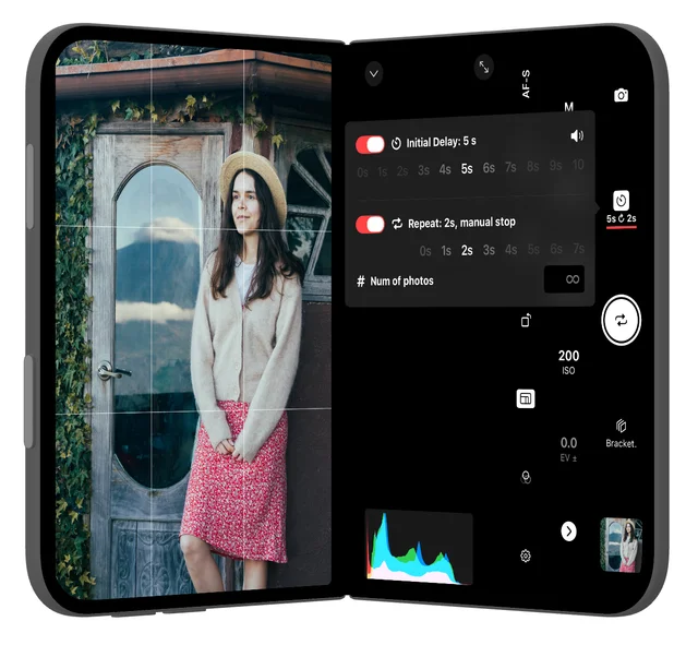 Portrait composition and automated shooting controls on iPhone Duo.