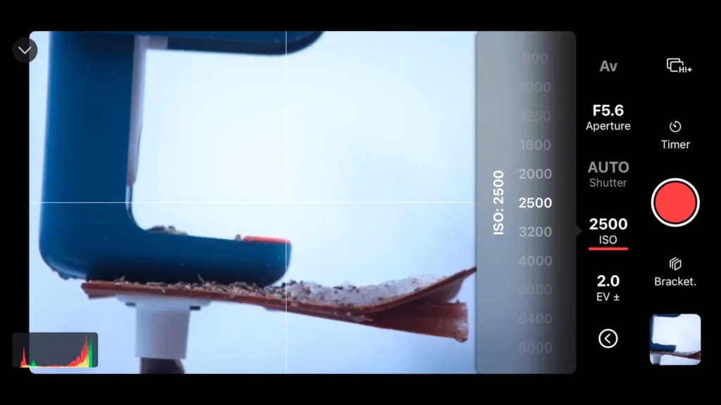 Setting the ISO on Shutter - Camera Remote Control App